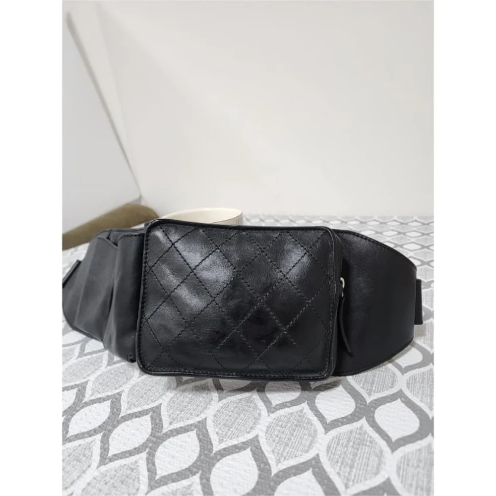 Authentic Chanel 2014 Uniform Quilted Bum/Waist Bag Black